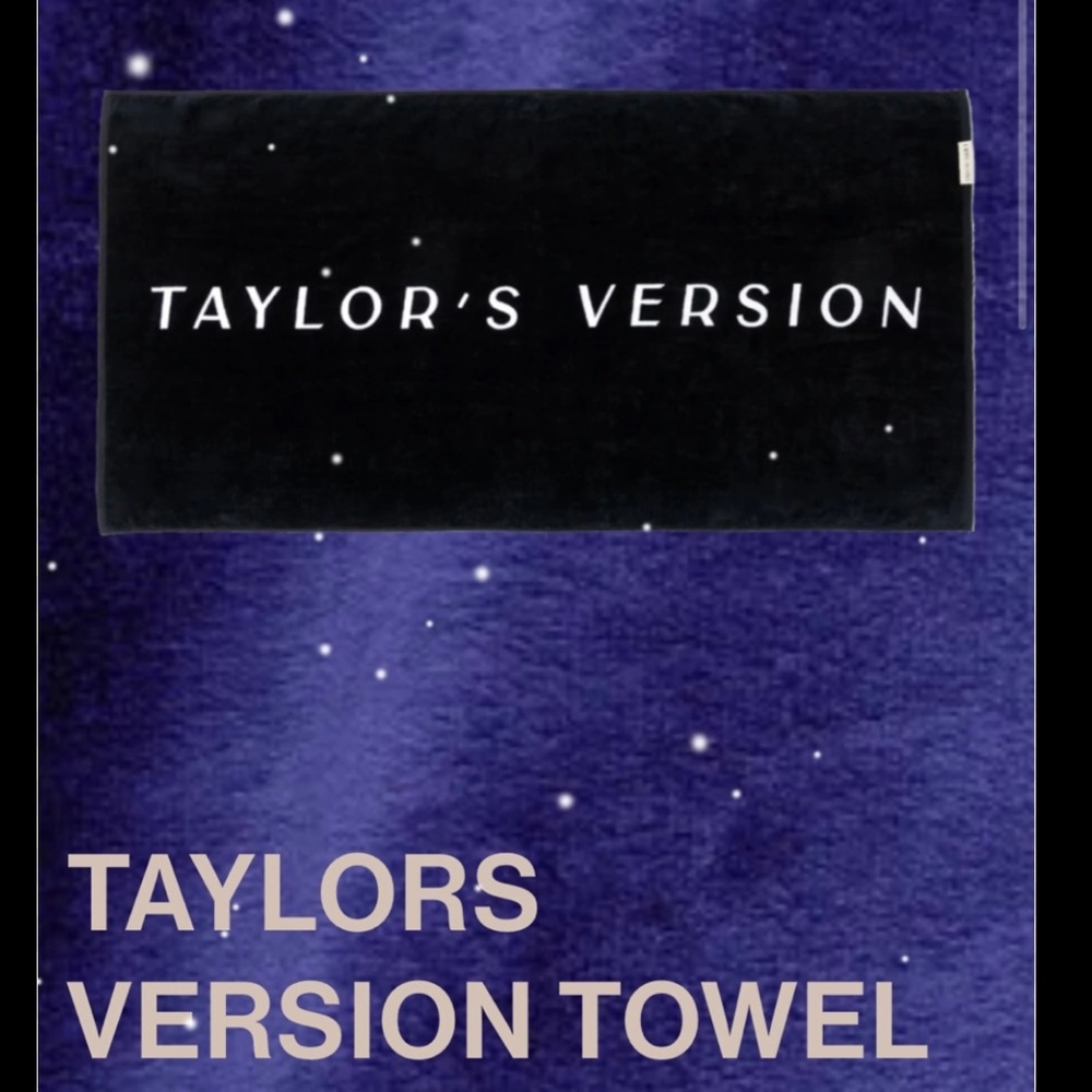 Taylor Swift Official Merch Towel Black Taylor’s Version Beach Pool